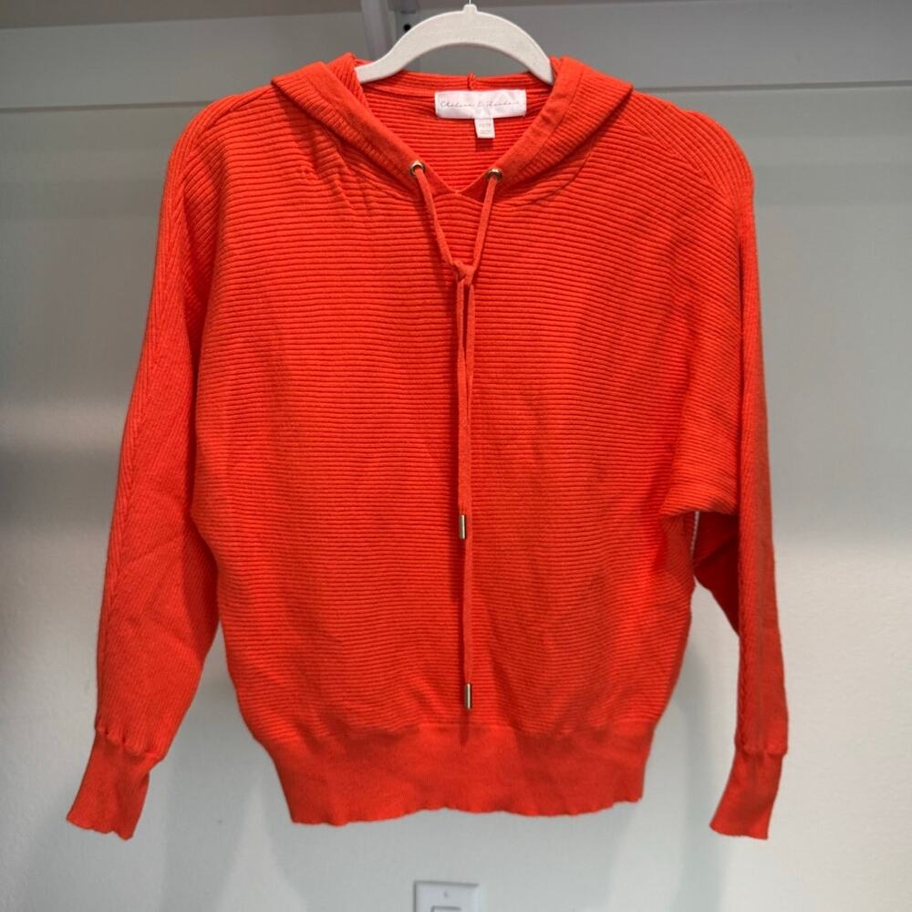 Chelsea & Theodore DOlman Sleeve Sweater Orange Size XS Hoodie